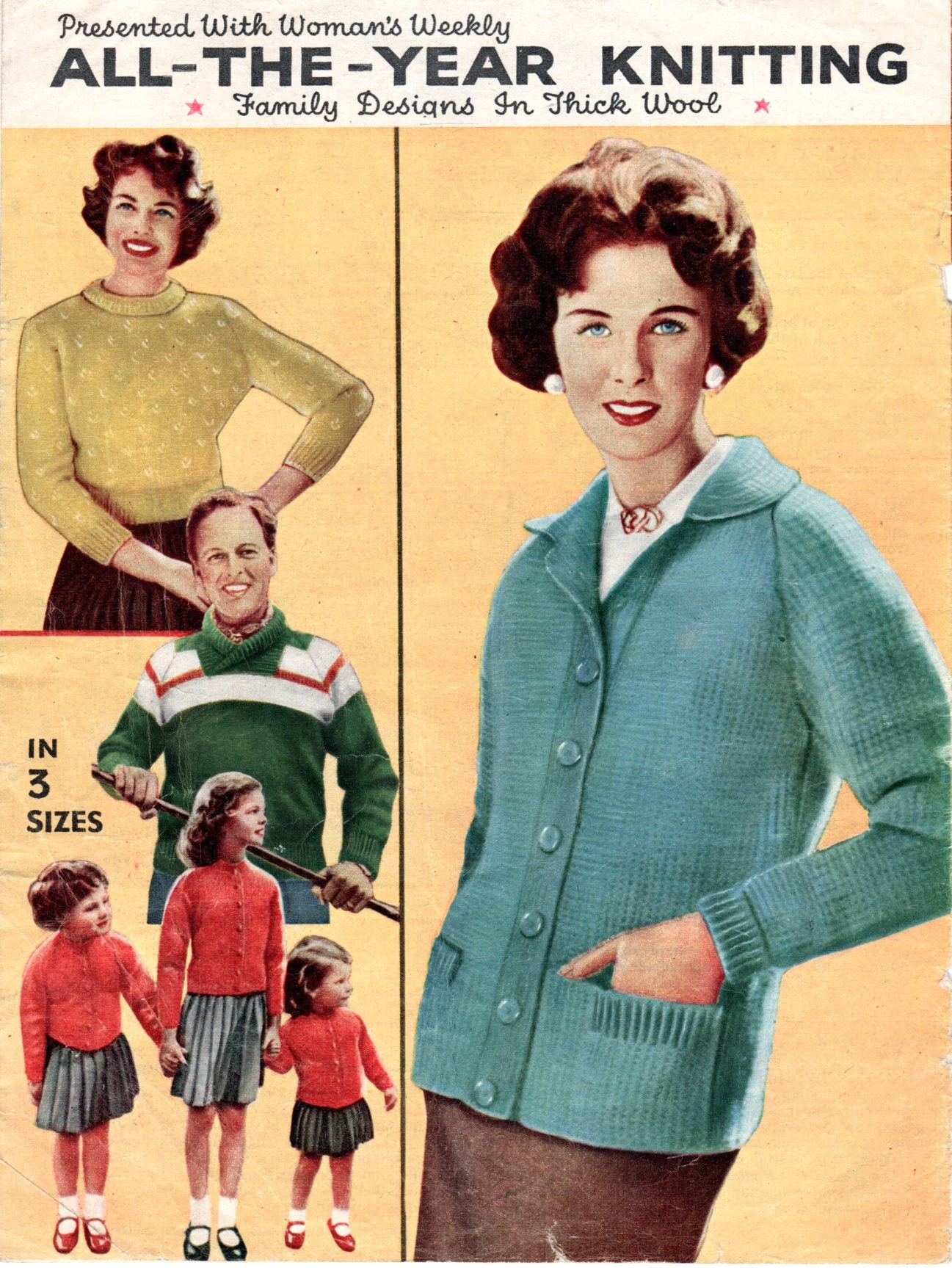 1950s Family Knitting Booklet, Aran, DK Sweaters (PDF E - Book) - Sitting Pretty Knits