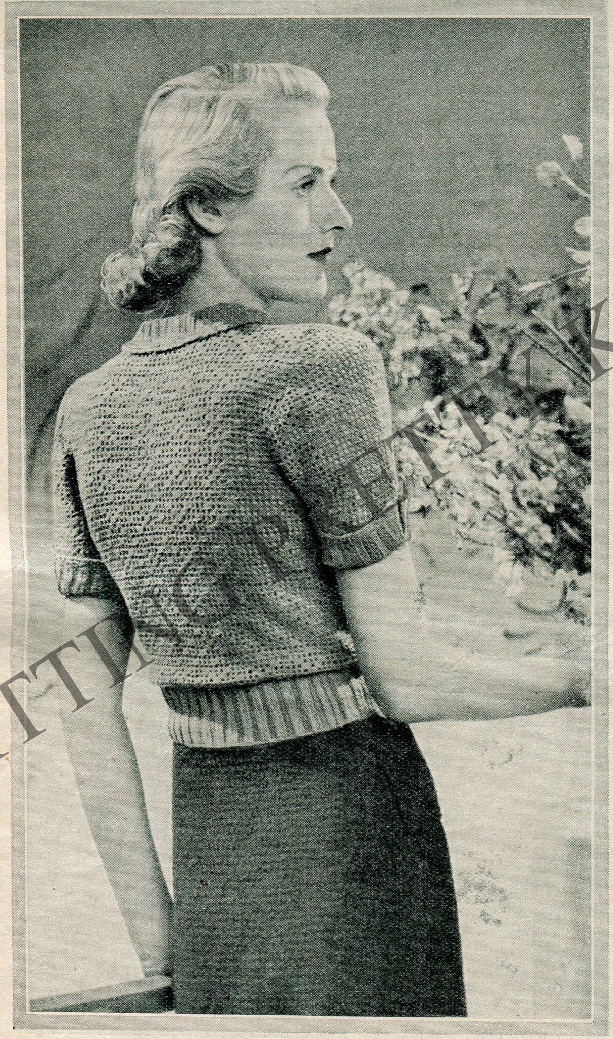 Vintage 1930s Filet Crochet Lace Sweater Pattern, 37" Bust (PDF Pattern) - Sitting Pretty Knits