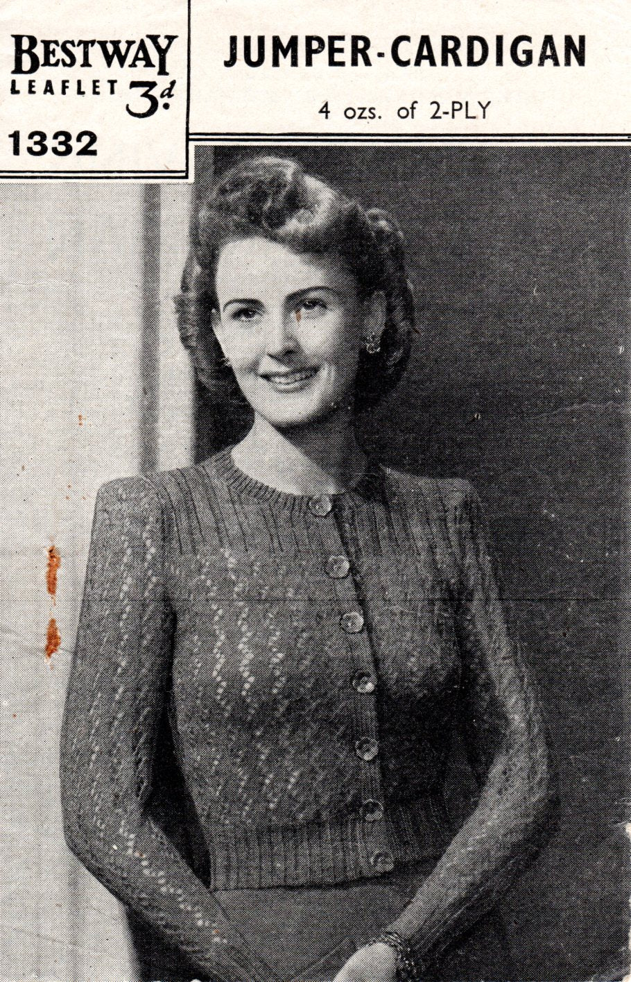Bestway 1332 Lacy Cardigan – Vintage Knitting Pattern | Spring Cardigan - Sitting Pretty Knits