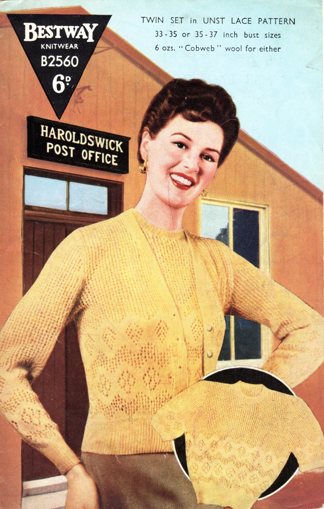 Vintage Bestway B2560 Knitting Pattern PDF – Shetland Lace Twin Set from Unst | 1950s Cardigan & Sweater Pattern - Sitting Pretty Knits