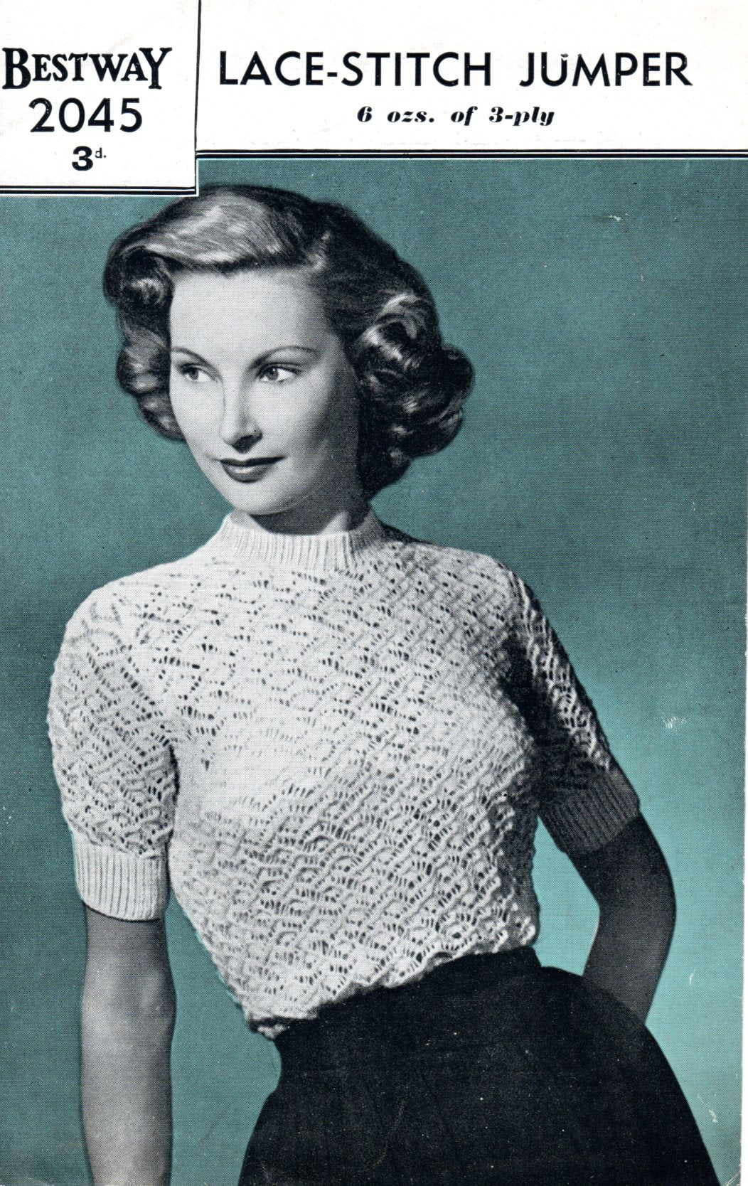 1940s Vintage Lace - Stitch Jumper Knitting Pattern - (pdf) - Sitting Pretty Knits