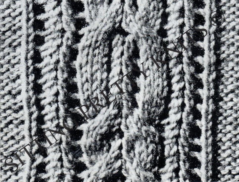 Bestway Leaflet 1407, 1940s Jumper Cardigan with lacy cable - stitch panels, digital knitting pattern - Sitting Pretty Knits