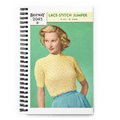 Vintage Knitting Pattern A5 Spiral Notebook Dotted Pages - Sitting Pretty Knits