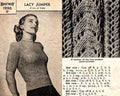1940s Lacy Knit Jumper Pattern, Bust 31 - 34" (PDF Pattern) - Sitting Pretty Knits