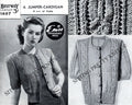 Bestway Leaflet 1407, 1940s Jumper Cardigan with lacy cable - stitch panels, digital knitting pattern - Sitting Pretty Knits