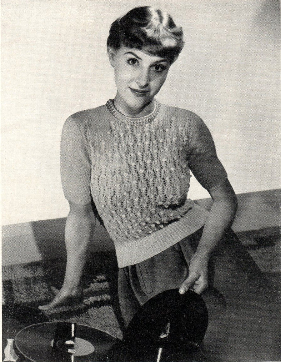 Bluebell Time Sweater Knitting Pattern PDF – Vintage Lacy Spring Jumper - Sitting Pretty Knits