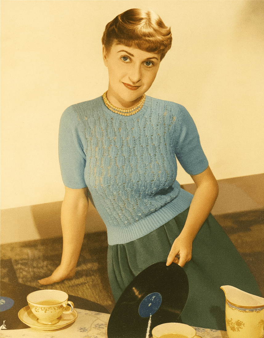 Bluebell Time Sweater Knitting Pattern PDF – Vintage Lacy Spring Jumper - Sitting Pretty Knits