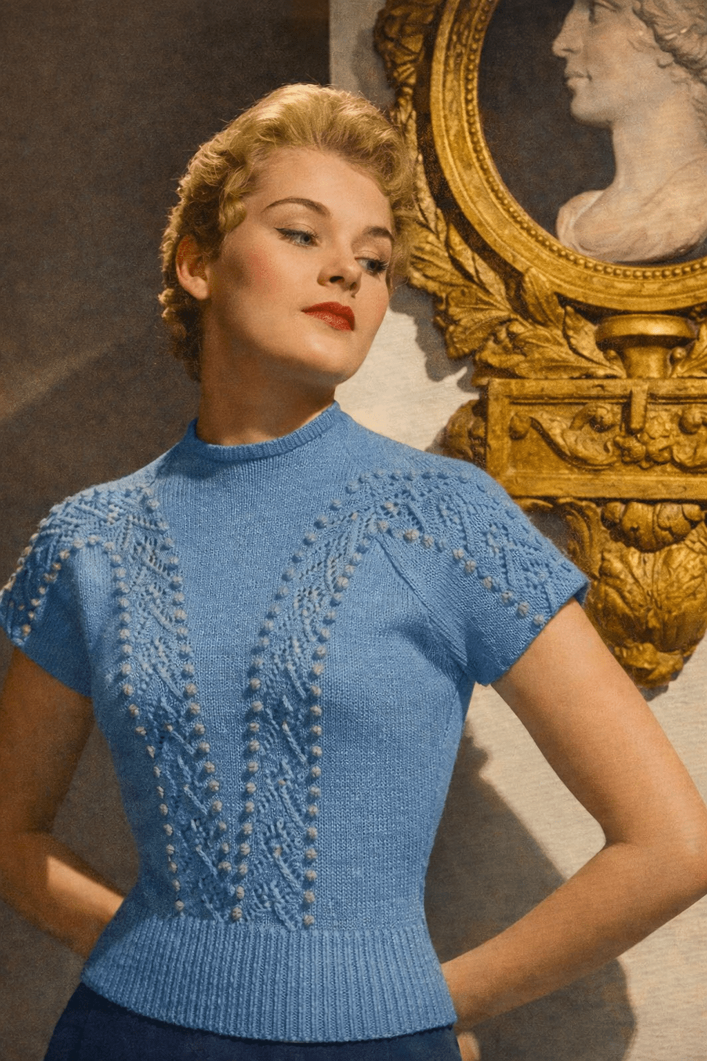 Vintage 1950s Spring Knitting Pattern Trio PDF – Three Lightweight Sweater Designs in 3 - Ply Yarn | P&B Wools No. 750 - Sitting Pretty Knits