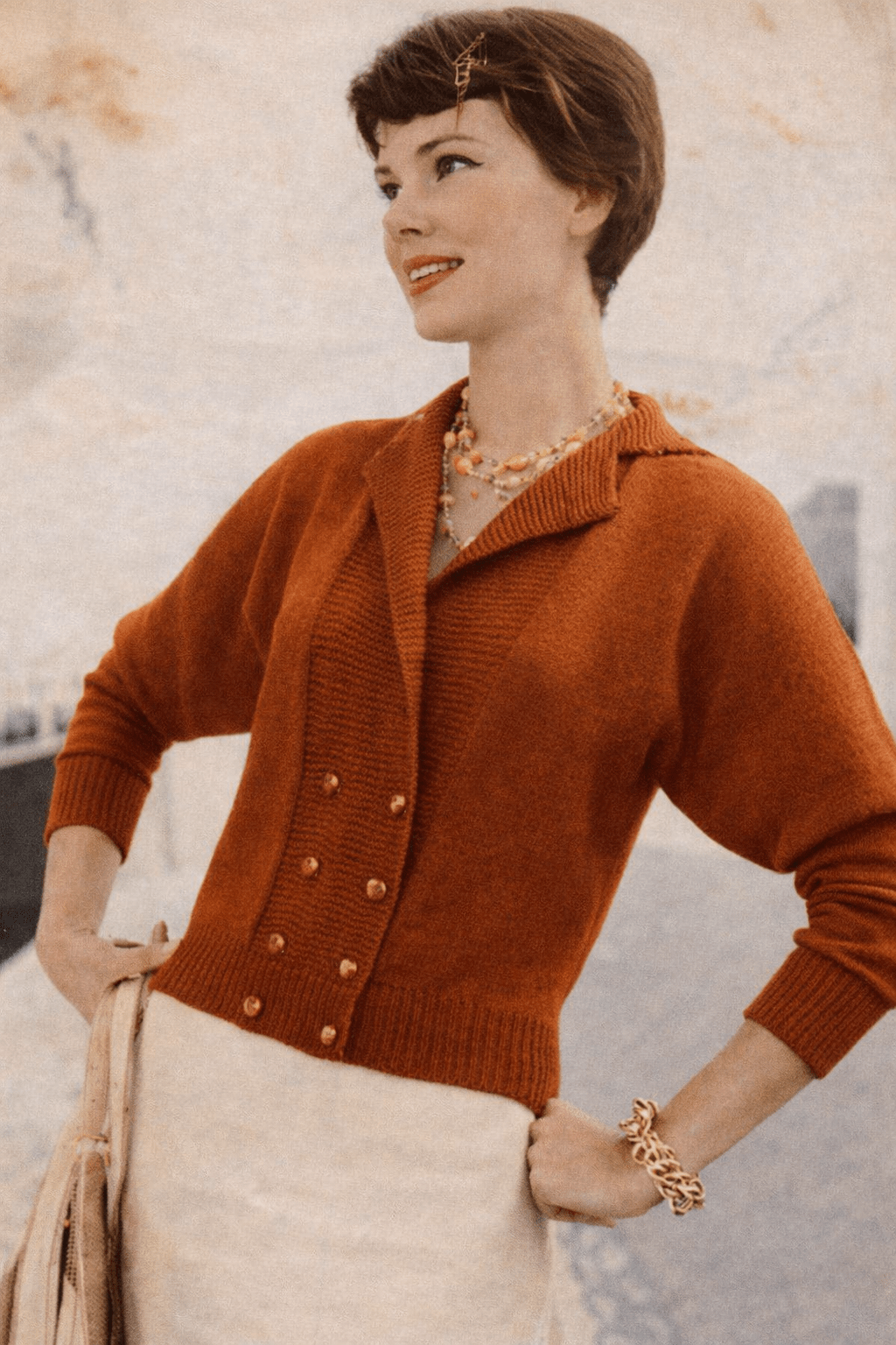 Coatee with a Nautical Air Knitting Pattern PDF – Vintage Double - Breasted Cardigan (34–36” Bust) - Sitting Pretty Knits