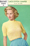 1940s Vintage Lace - Stitch Jumper Knitting Pattern - (pdf) - Sitting Pretty Knits