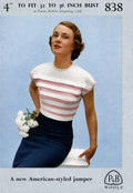 American Style Striped Jumper in 2 Ply | Patons & Baldwins 838