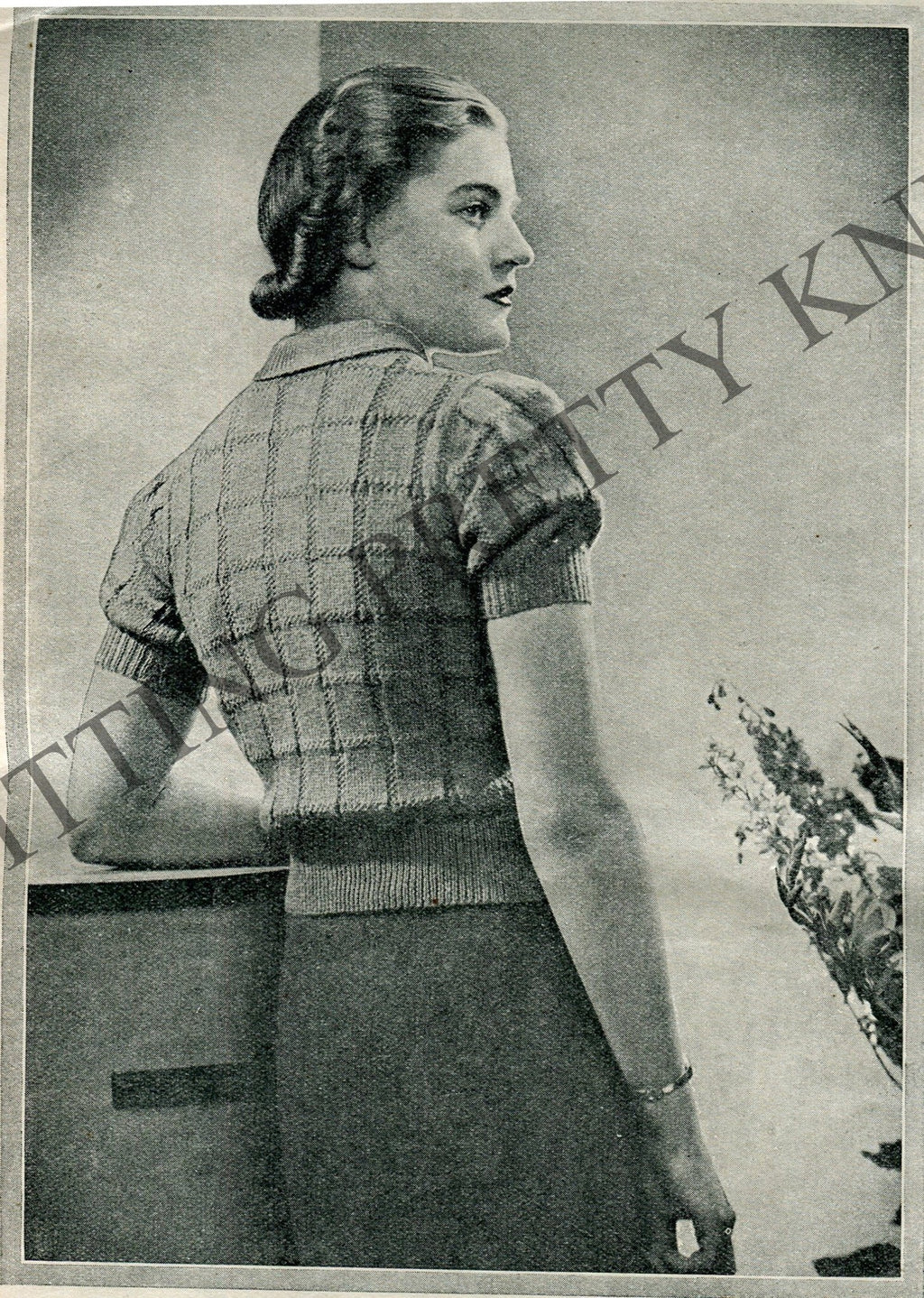1930s Check Sweater Knitting Pattern, 32" Bust (PDF Pattern) - Sitting Pretty Knits