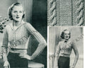 1930s Cable Knit Cardigan Pattern, Bust 35 - 38" (PDF Pattern) - Sitting Pretty Knits