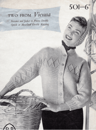 1950s Diamond Jacket and Stripe Yoke Jumper Knitting Pattern (Digital Download) 34" - 36" Bust - Sitting Pretty Knits