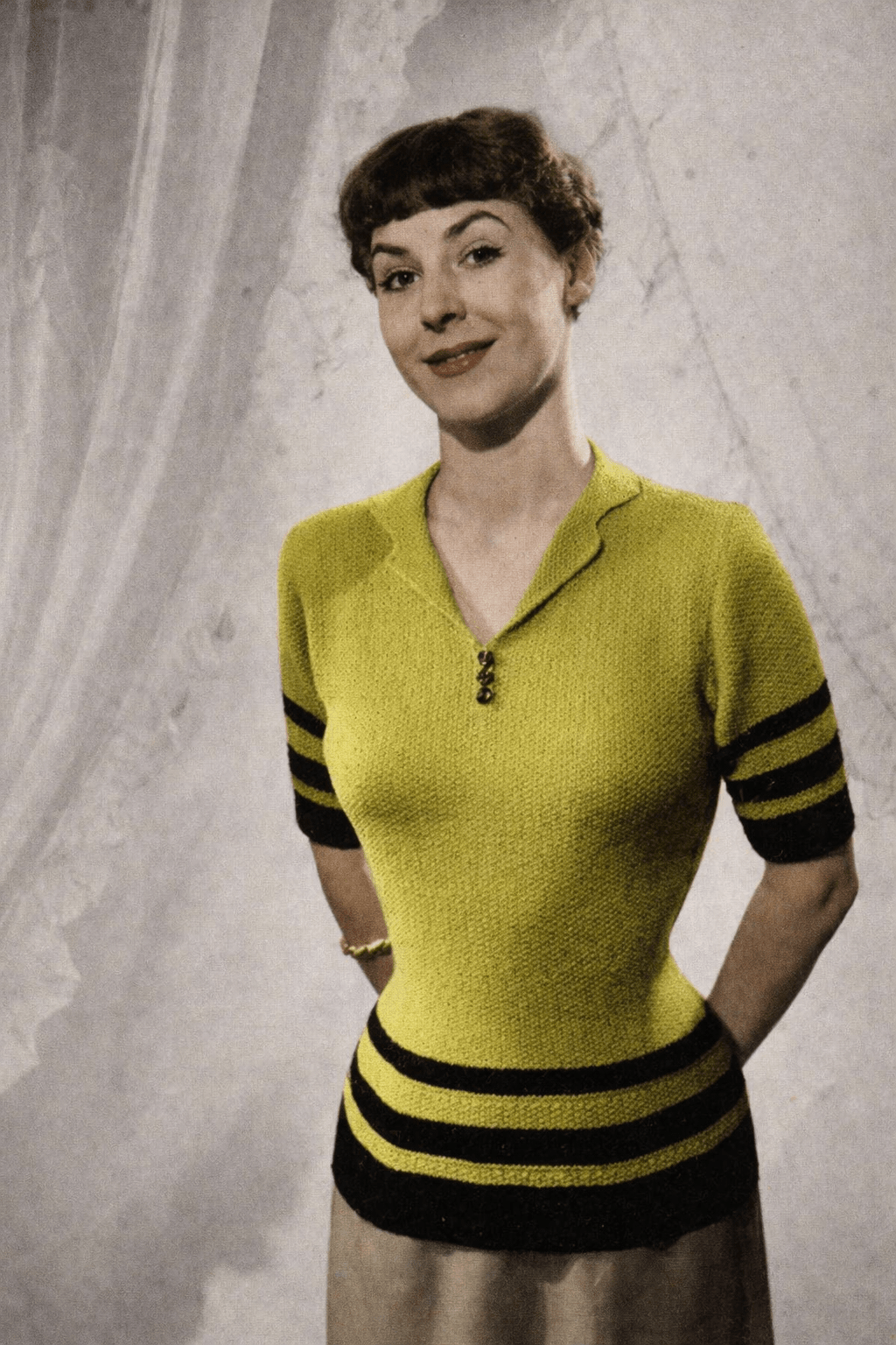 Flattering Stripes – 1950s Knitting Pattern (PDF Download) - Sitting Pretty Knits