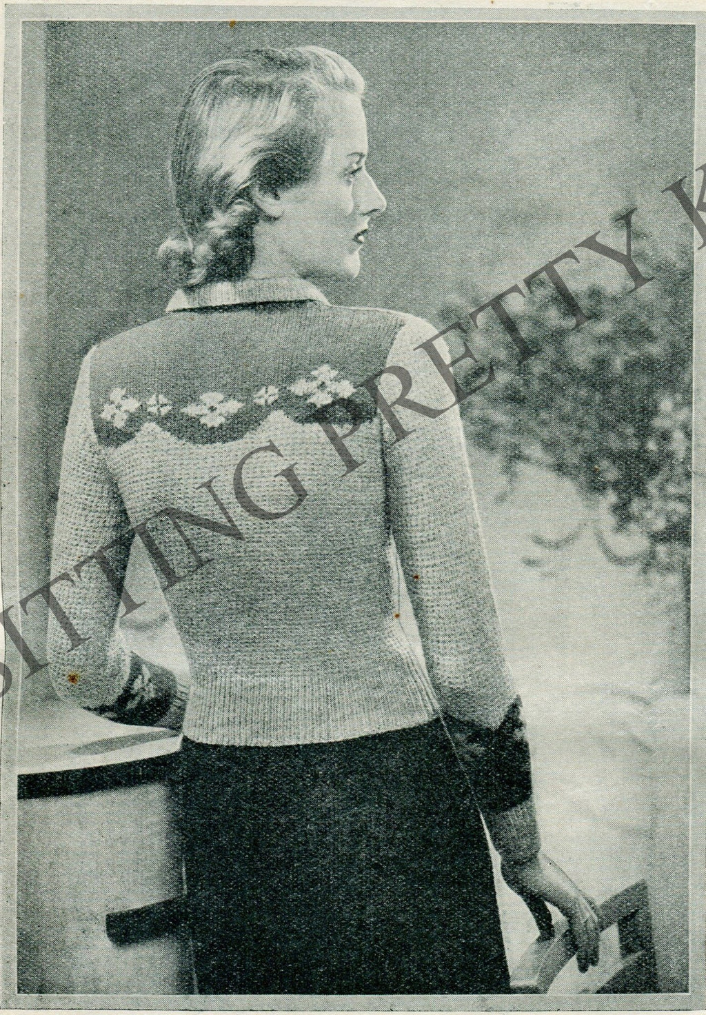 1930s Vintage Fair Isle Cardigan Sweater Knitting Pattern, 35" Bust (Digital Download) - Sitting Pretty Knits