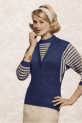 Vintage 1950s Knitting Pattern – “Go Gay With Stripes” Striped Sweater Pullover | Retro Women’s Jumper PDF | Fingering Yarn Knit Pattern - Sitting Pretty Knits