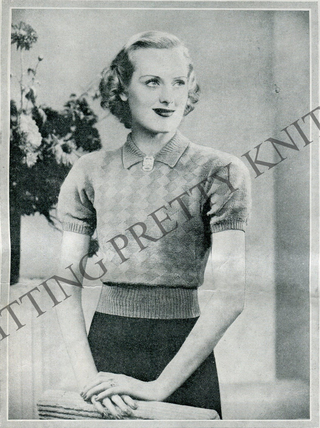 1930s Harlequin Twin Set Digital Knitting Pattern, Bust 34" - 36" - Sitting Pretty Knits