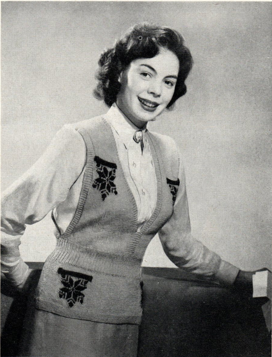 A Jerkin – Vintage Knitted Vest PDF Pattern | Sleeveless Sweater B 32 - 38" - Sitting Pretty Knits