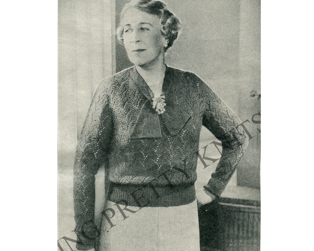 Bust 44", The Stay Young Twinset, 1930s sweater & cardigan knitting pattern pdf, vintage 30s - Sitting Pretty Knits