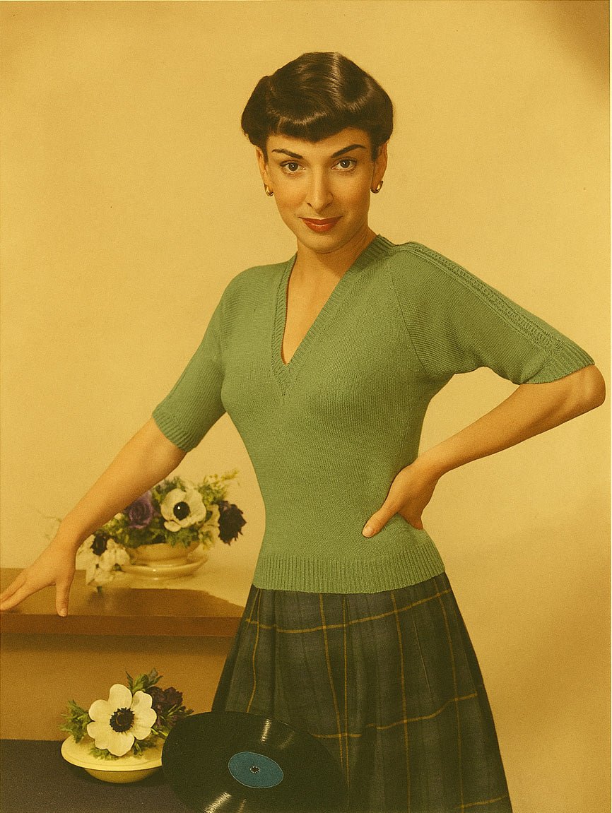 Neat Cables Trim Sweater – 1950s Knitting Pattern from 'Tween Seasons - Sitting Pretty Knits
