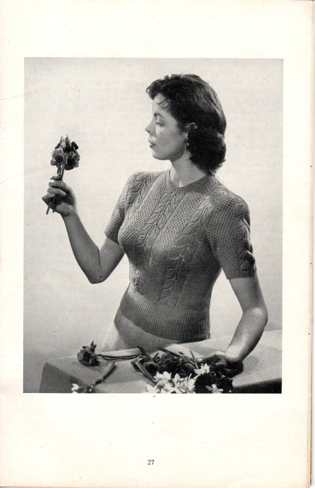 Leaves and Trellis – Vintage 1950s Lace Knit Sweater Pattern - Sitting Pretty Knits