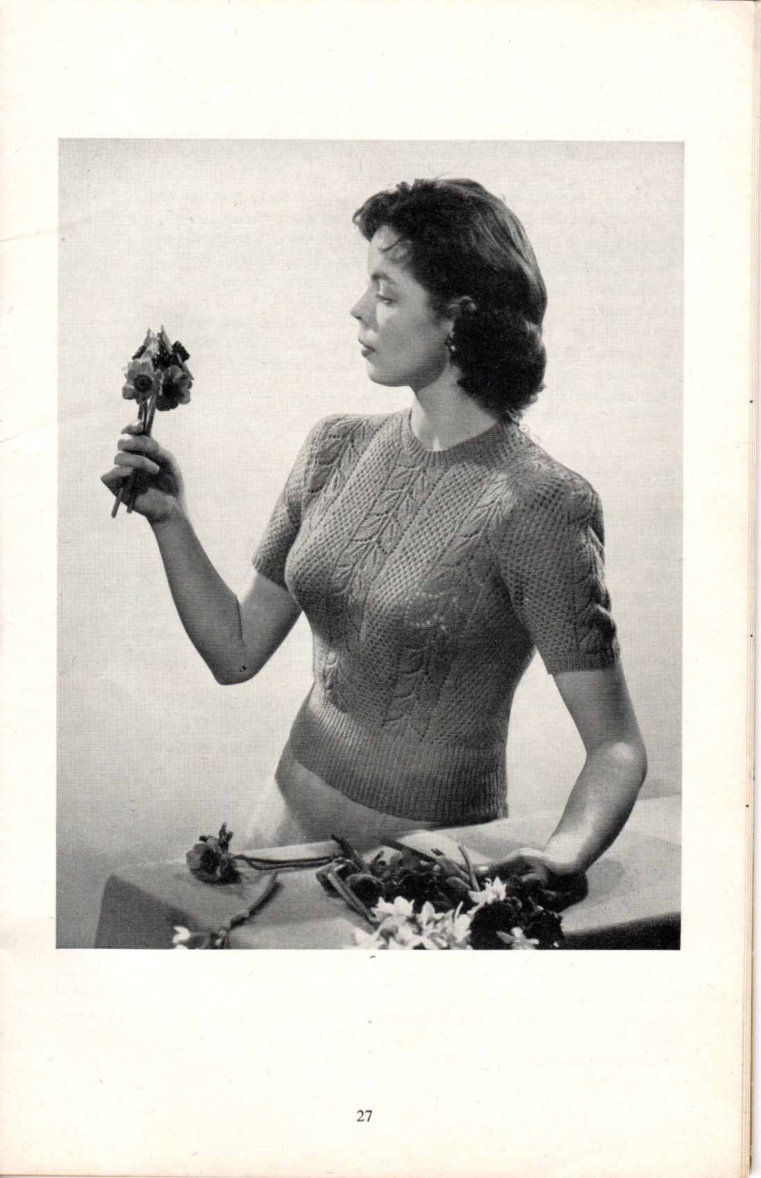 Leaves and Trellis – Vintage 1950s Lace Knit Sweater Pattern - Sitting Pretty Knits