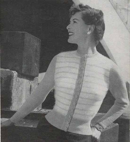 Vintage 1950s Spring Knitting Pattern Trio PDF – Three Lightweight Sweater Designs in 3 - Ply Yarn | P&B Wools No. 750 - Sitting Pretty Knits
