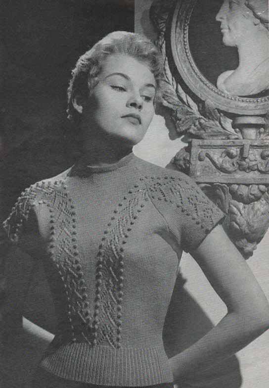 Vintage 1950s Spring Knitting Pattern Trio PDF – Three Lightweight Sweater Designs in 3 - Ply Yarn | P&B Wools No. 750 - Sitting Pretty Knits