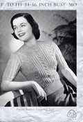 1940s Ladies Sweater Knitting Pattern, Spring Sprigs Design (PDF Pattern) - Sitting Pretty Knits