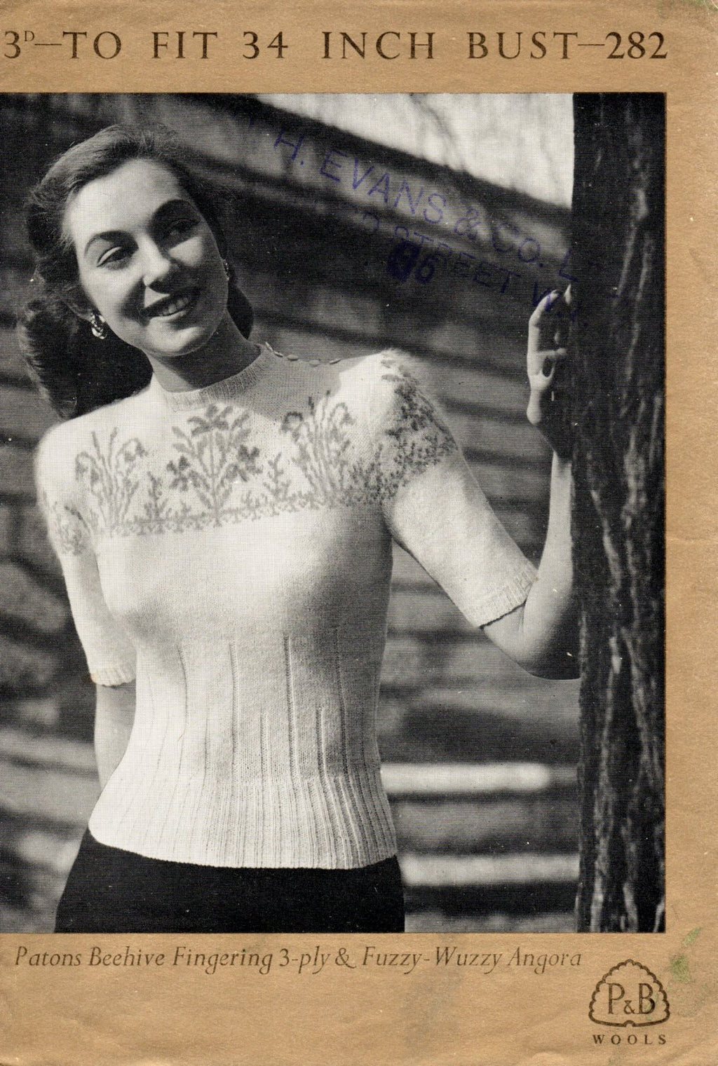 Vintage Spring Floral Sweater Knitting Pattern PDF | 1940s Easter Knit - Sitting Pretty Knits