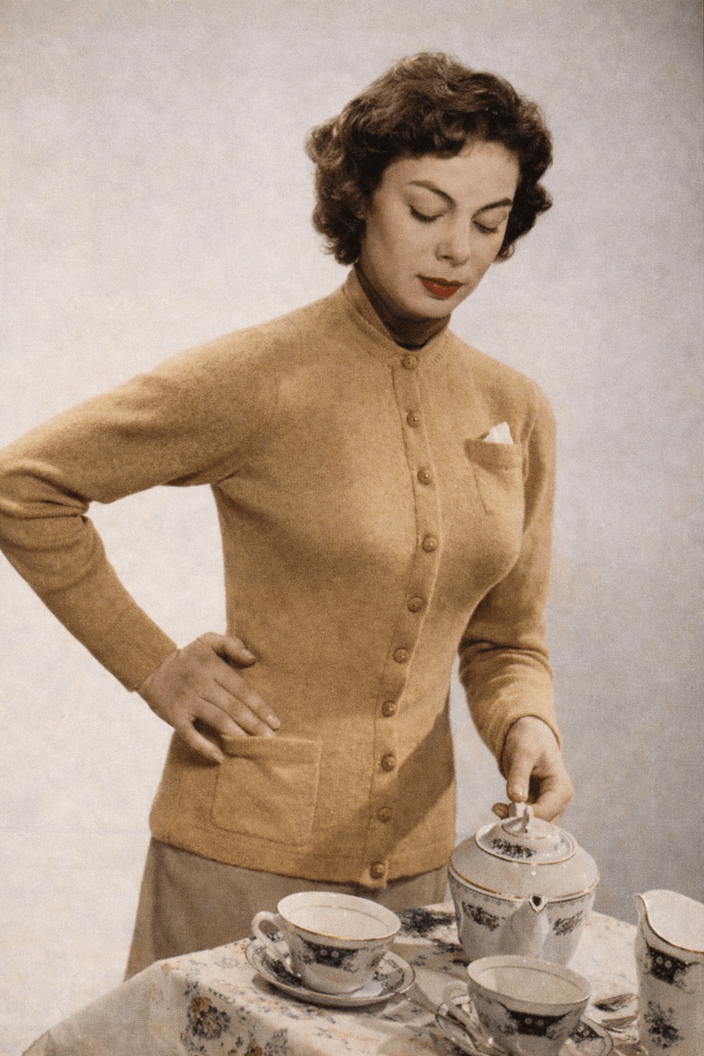 Perfectly Tailored Vintage Cardigan Knitting Pattern PDF – Classic Smart Jacket Style - Sitting Pretty Knits