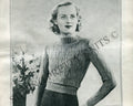 1930s Vintage Sweater Digital Knitting Pattern, Pretty in Pine Trees Pattern, Bust 32" - 34" - Sitting Pretty Knits
