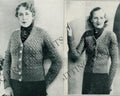 Bust 35" AND 44", Cabled Quick Knit, 1930s vintage cardigan 30s knitting pattern pdf - Sitting Pretty Knits