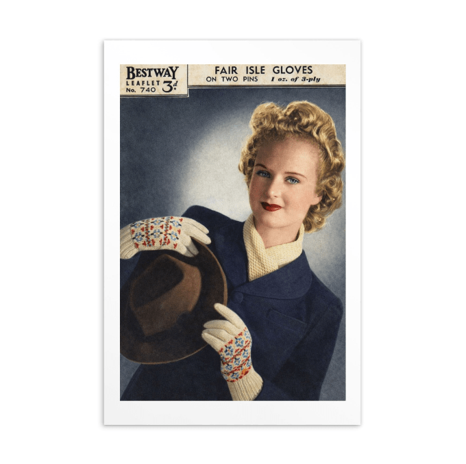 Vintage Knitting Patterns Postcards 5 Pack - Sitting Pretty Knits