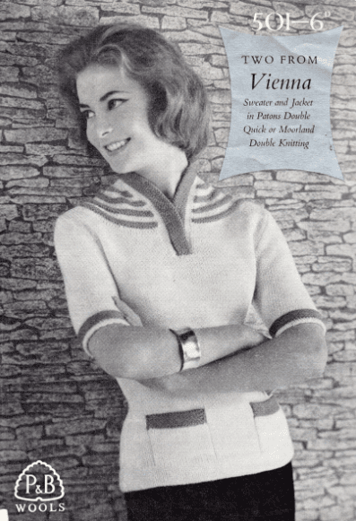 1950s Diamond Jacket and Stripe Yoke Jumper Knitting Pattern (Digital Download) 34" - 36" Bust - Sitting Pretty Knits