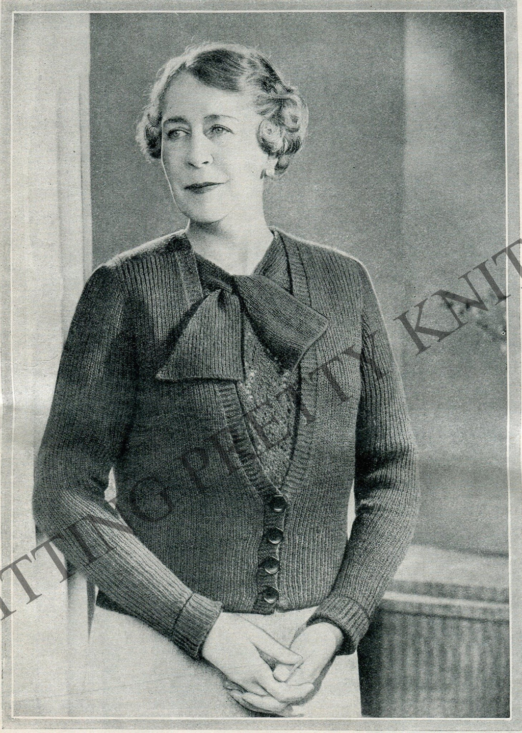 Bust 44", The Stay Young Twinset, 1930s sweater & cardigan knitting pattern pdf, vintage 30s - Sitting Pretty Knits
