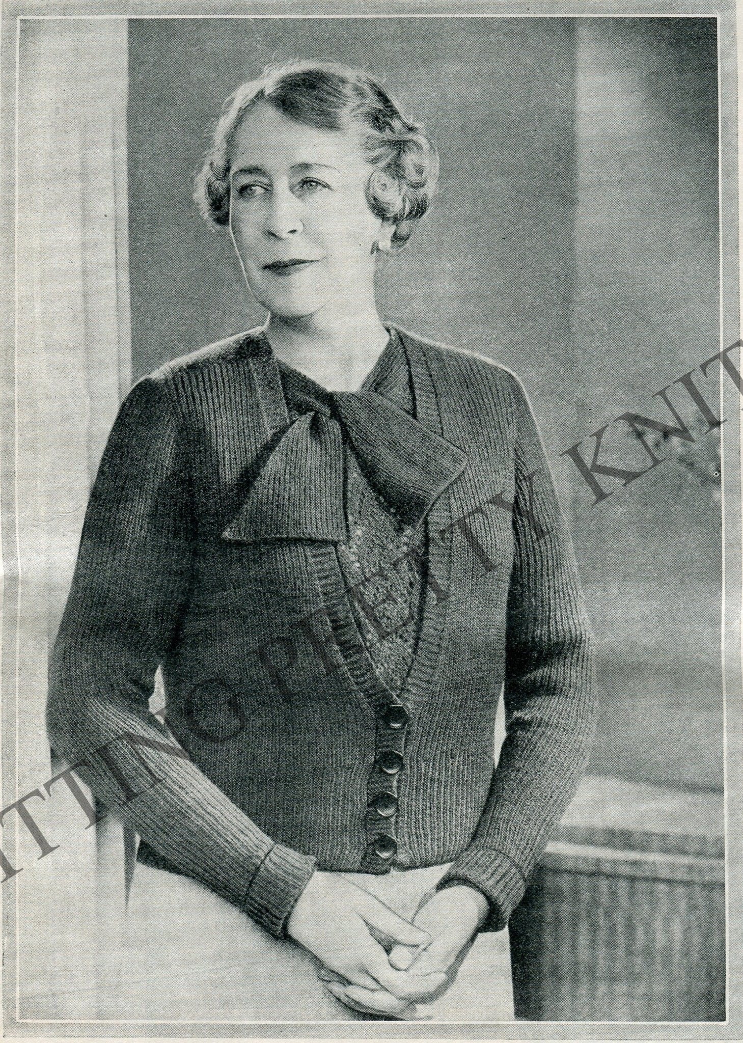 Bust 44", The Stay Young Twinset, 1930s sweater & cardigan knitting pattern pdf, vintage 30s - Sitting Pretty Knits