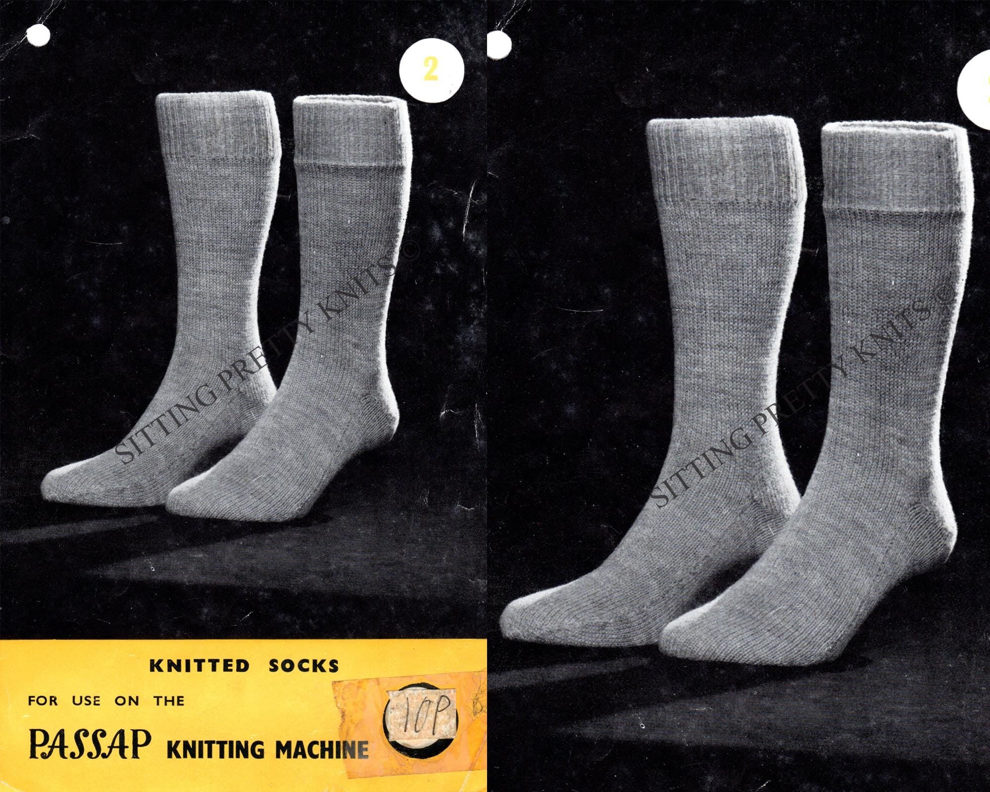 Vintage 60s Knitted Socks Pattern for Passap Machine (Digital Pattern) - Sitting Pretty Knits