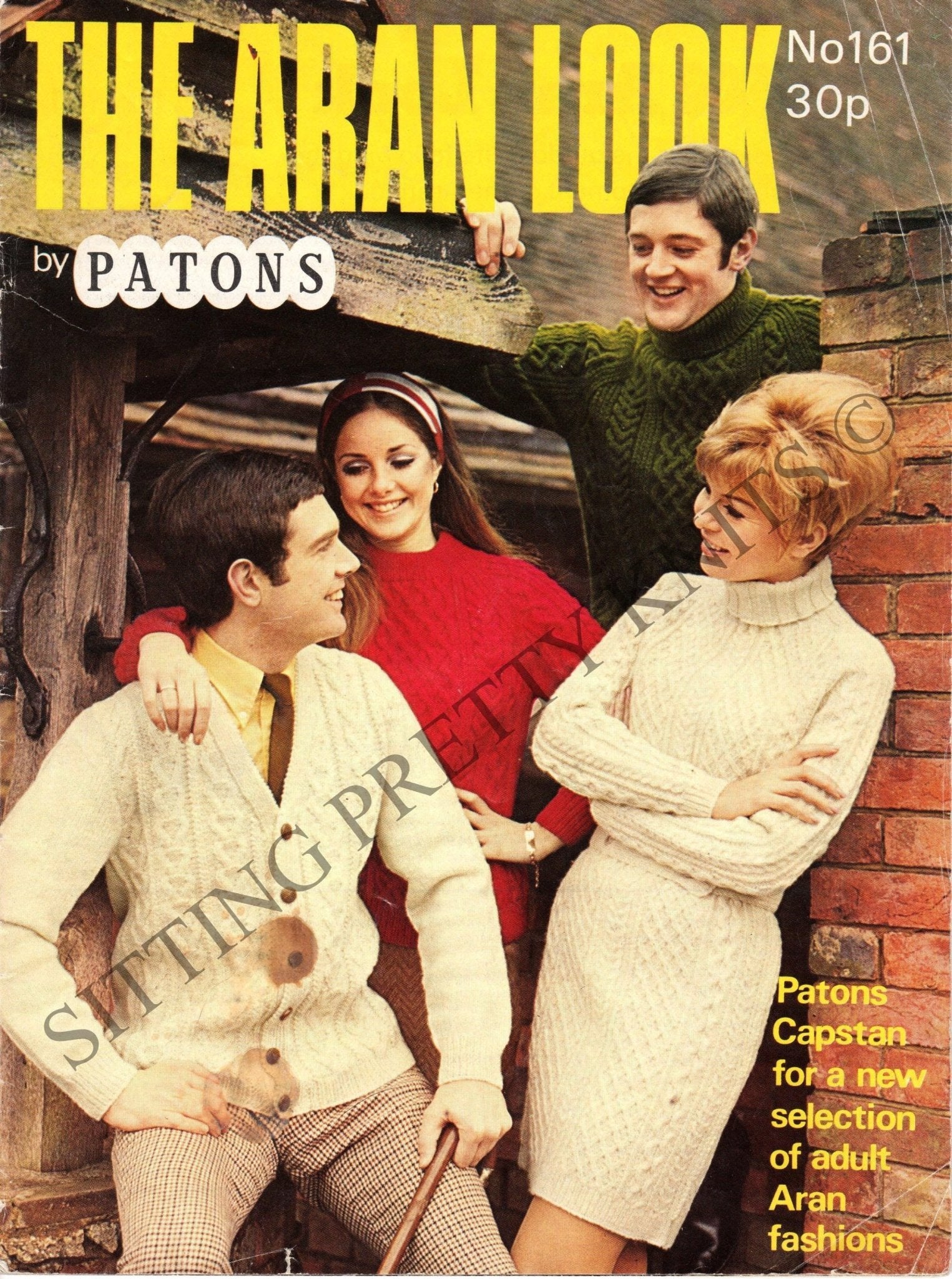 Vintage 70s Aran Knitting Patterns Booklet, Sweaters, Cardigans (Digital PDF) - Sitting Pretty Knits