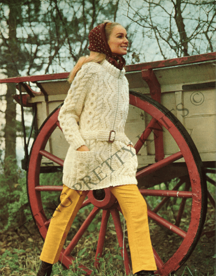 Vintage 70s Aran Knitting Patterns Booklet, Sweaters, Cardigans (Digital PDF) - Sitting Pretty Knits
