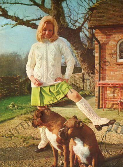 Vintage 70s Aran Knitting Patterns Booklet, Sweaters, Cardigans (Digital PDF) - Sitting Pretty Knits