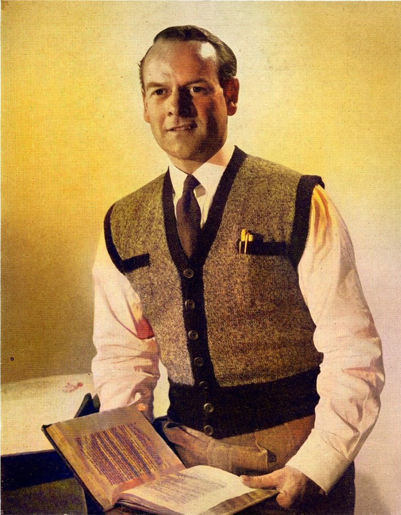 Welted Waistcoat Vintage Knitting Pattern PDF – Classic Men’s Buttoned Vest - Sitting Pretty Knits