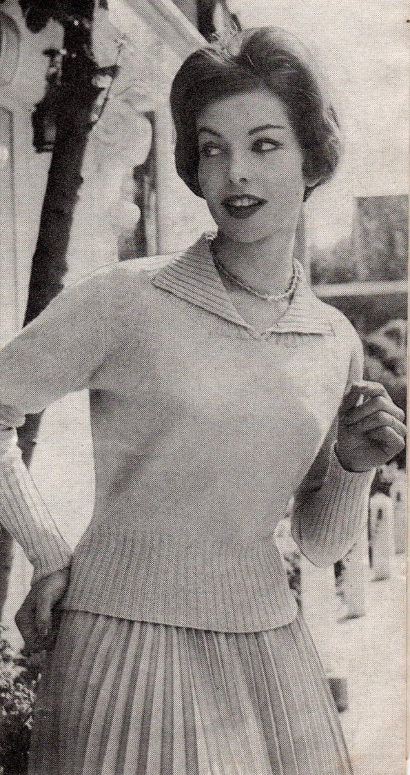 Young and Lovely Sweater Knitting Pattern PDF – Vintage 1950s Spring Jumper (38–42” Bust) - Sitting Pretty Knits