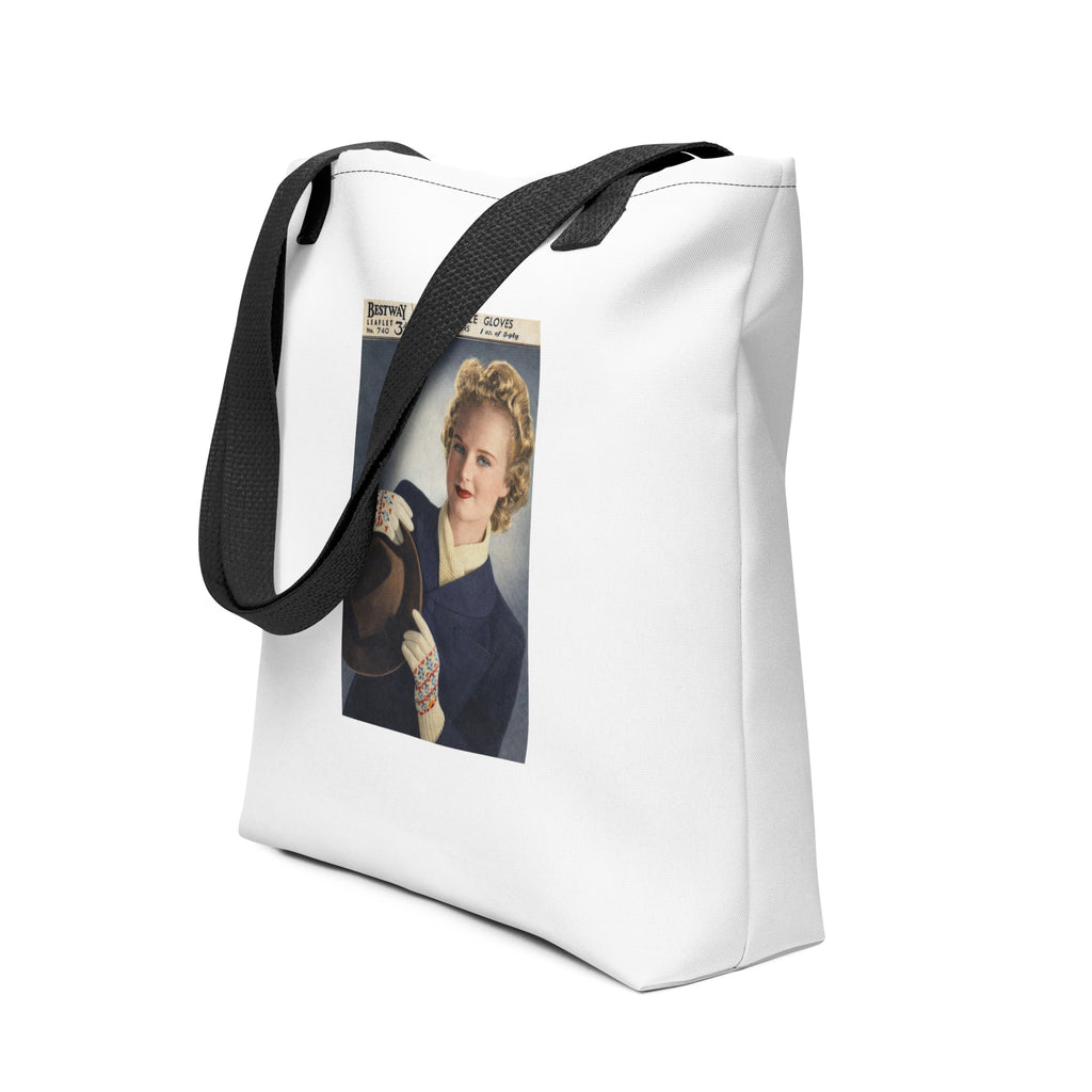 Vintage Knitting Pattern Tote bag - Sitting Pretty Knits