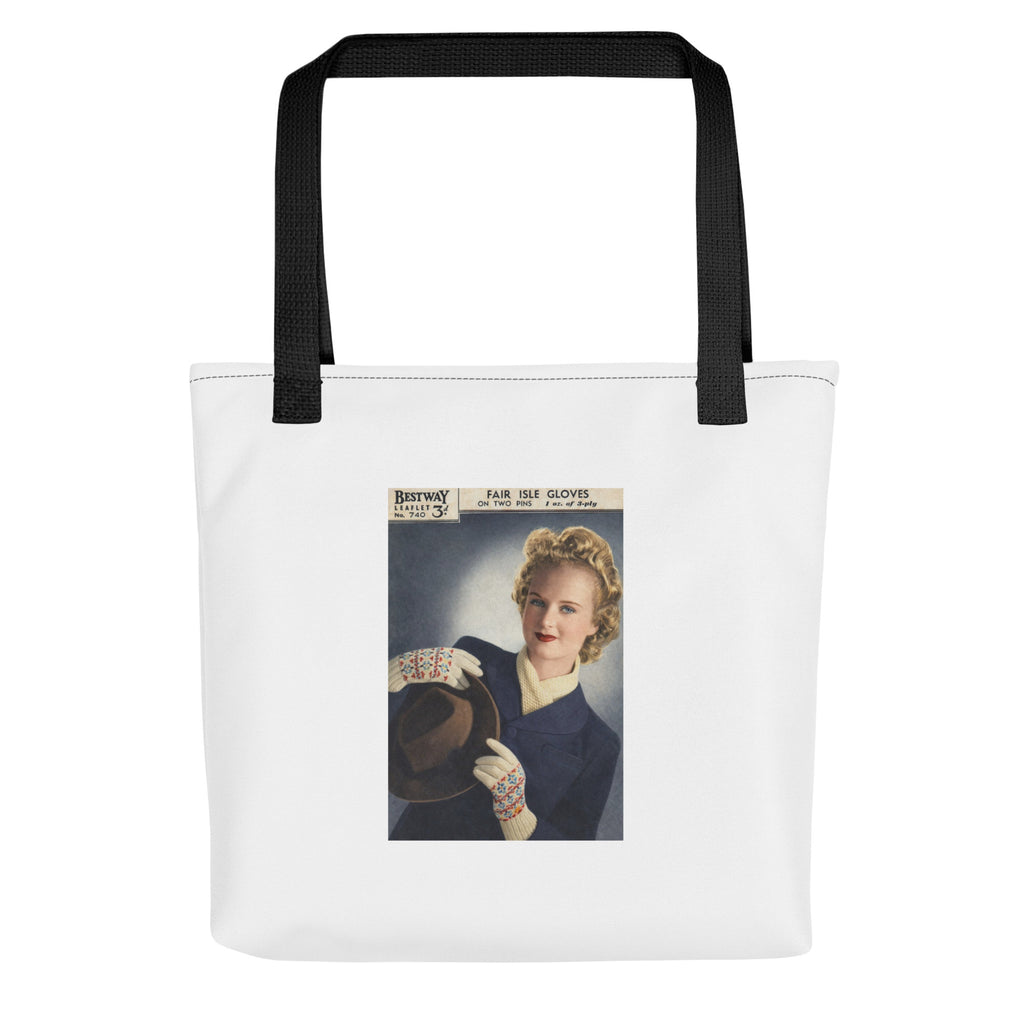 Vintage Knitting Pattern Tote bag - Sitting Pretty Knits