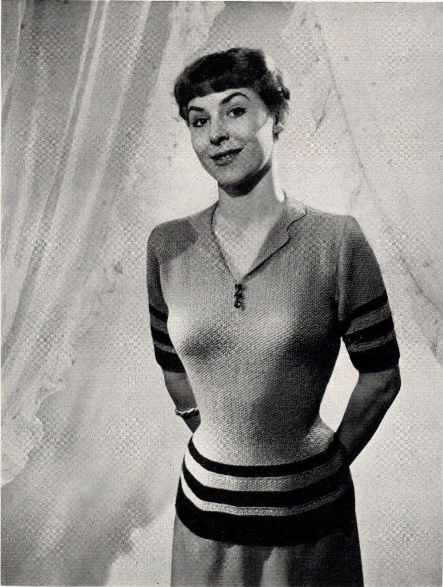 Flattering Stripes – 1950s Knitting Pattern (PDF Download) - Sitting Pretty Knits