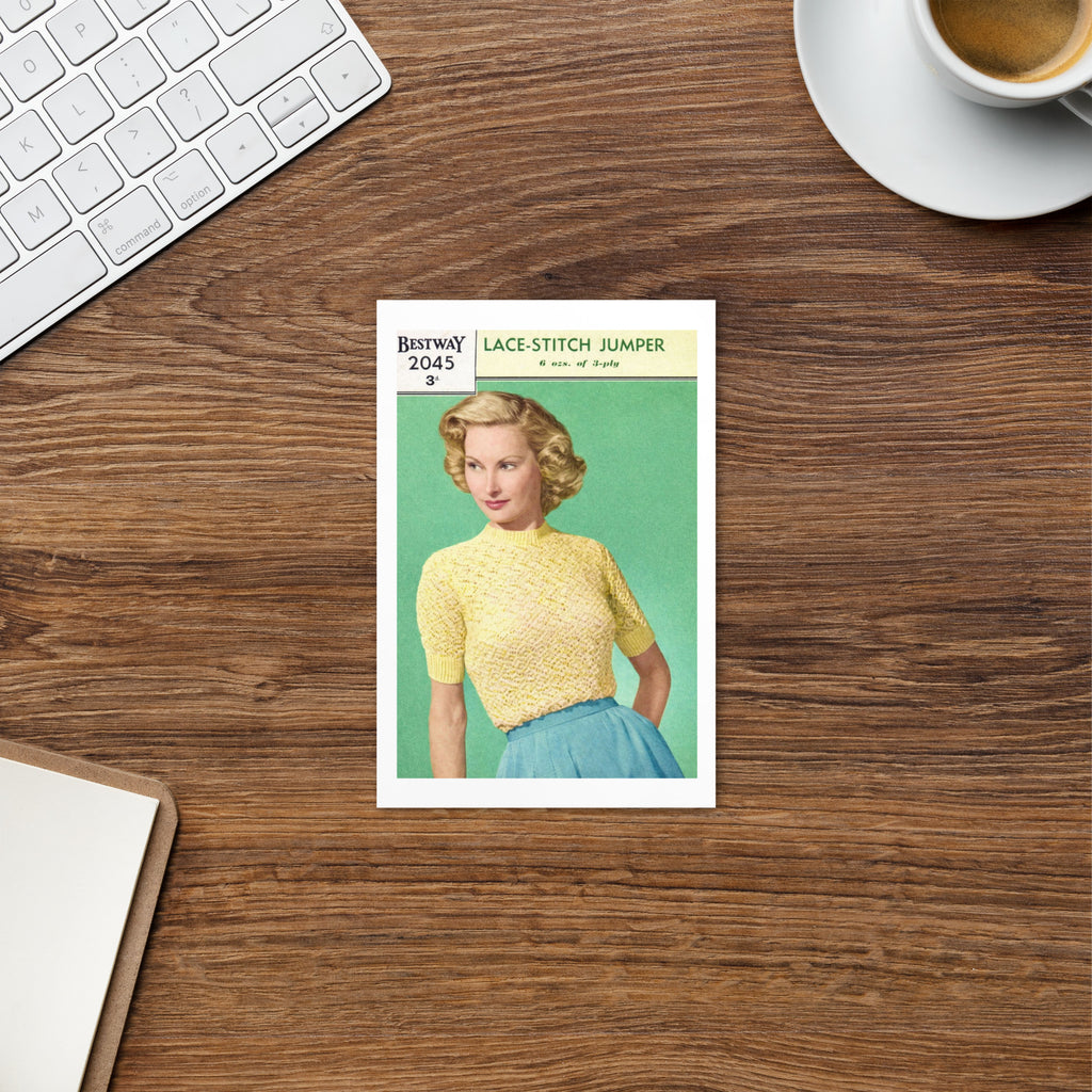Bestway Leaflet 2045 Colourised Postcard 4" x 6" - Sitting Pretty Knits