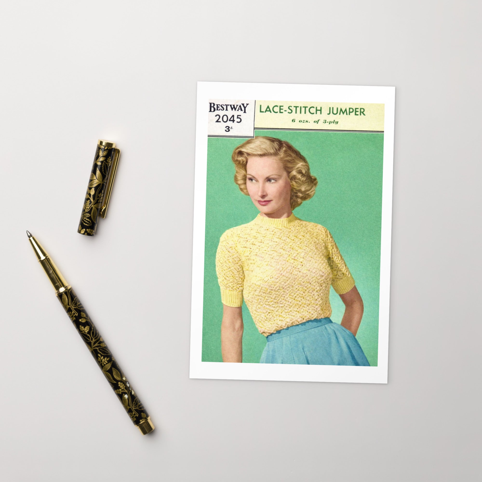 Bestway Leaflet 2045 Colourised Postcard 4" x 6" - Sitting Pretty Knits