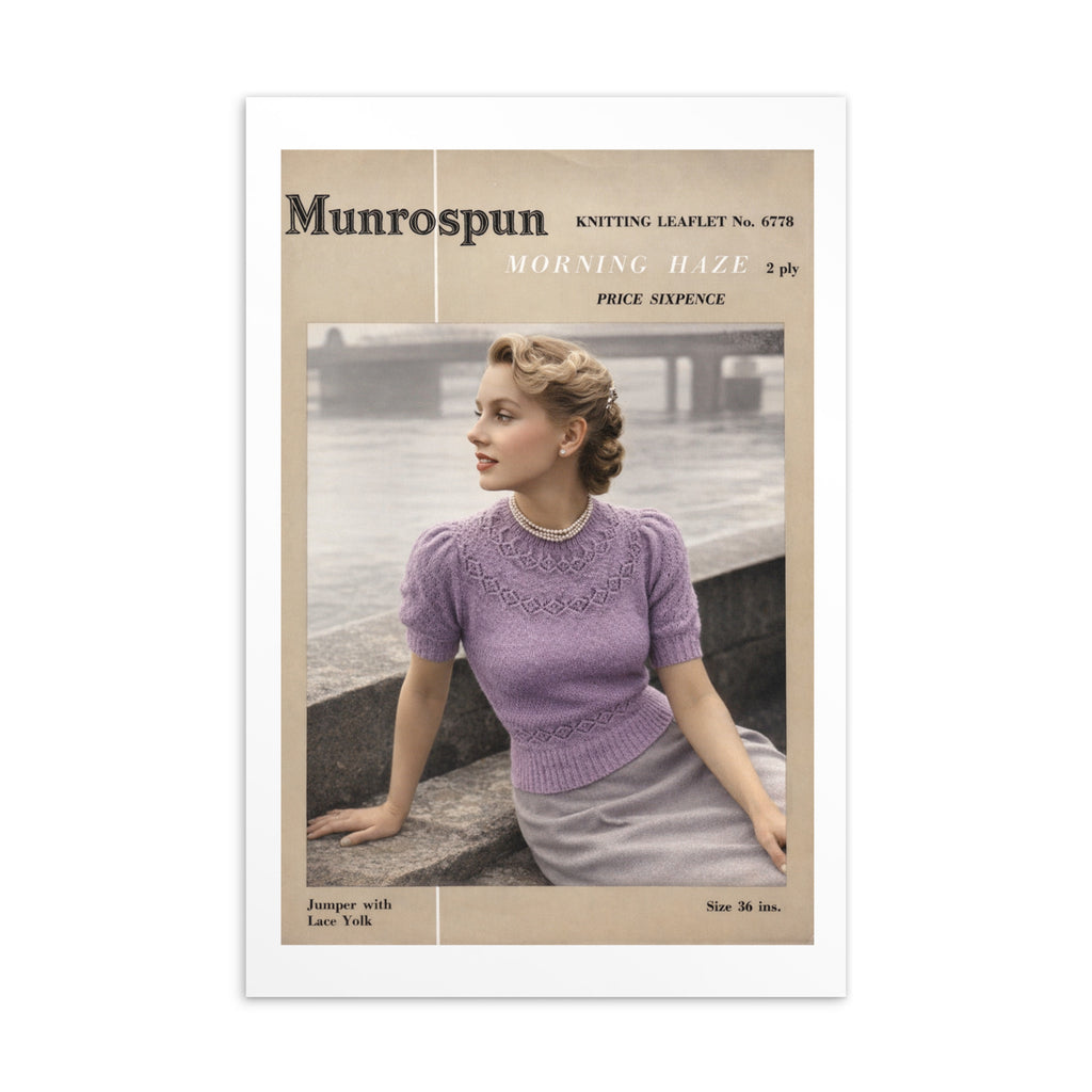 Munrospun Vintage Ranunculus Sweater Postcard 4" x 6" - Sitting Pretty Knits